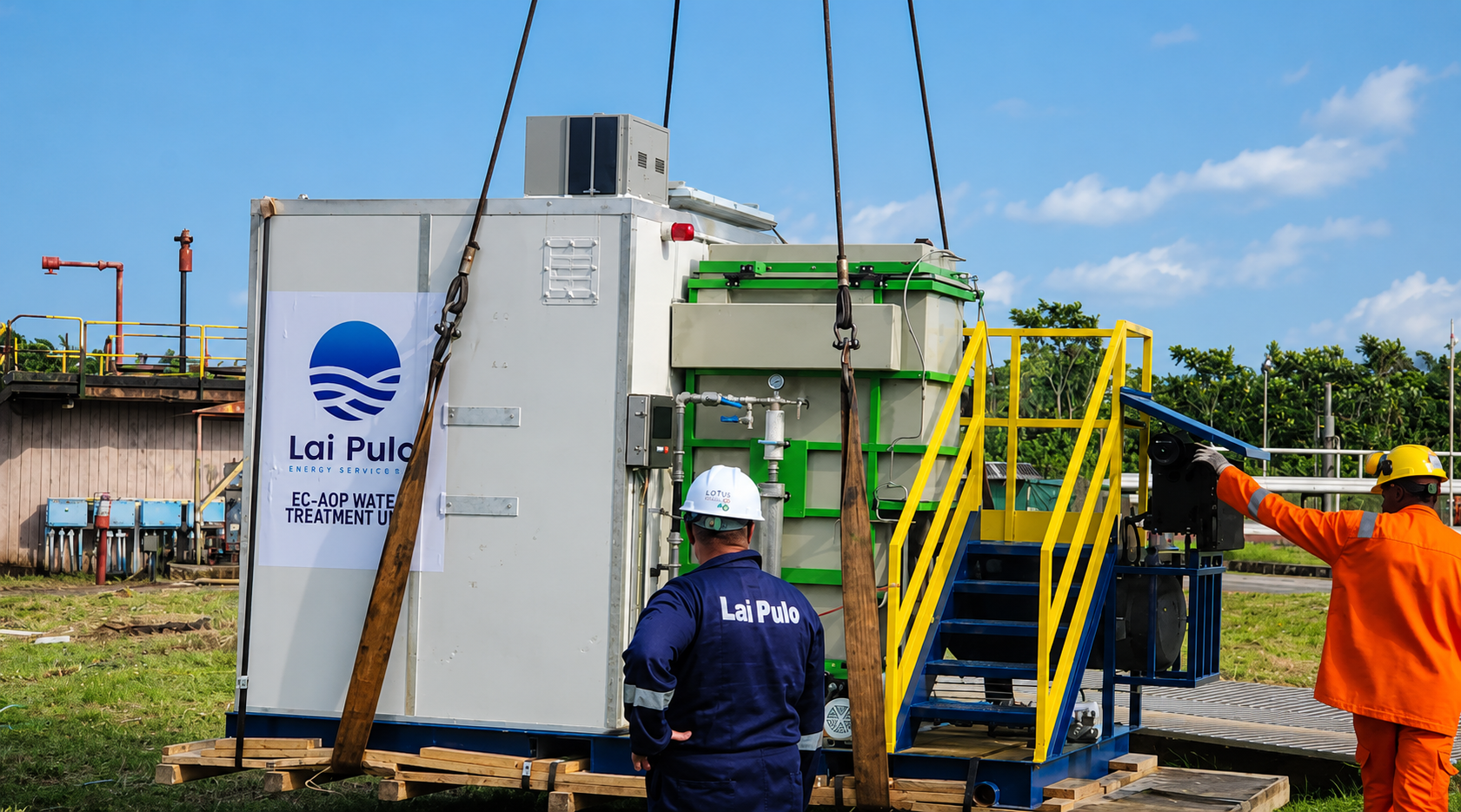 Modular produced-water treatment system with process equipment and pipework