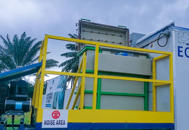 Skid-mounted EC-AOP treatment unit